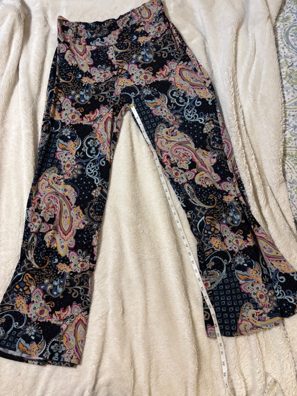 My Michelle Blue Paisley Print Flared Pants